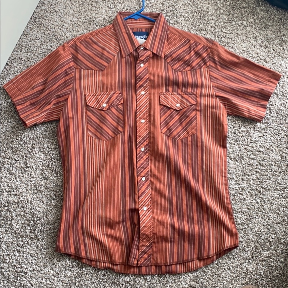 Vintage Orange Wrangler PearlSnap M